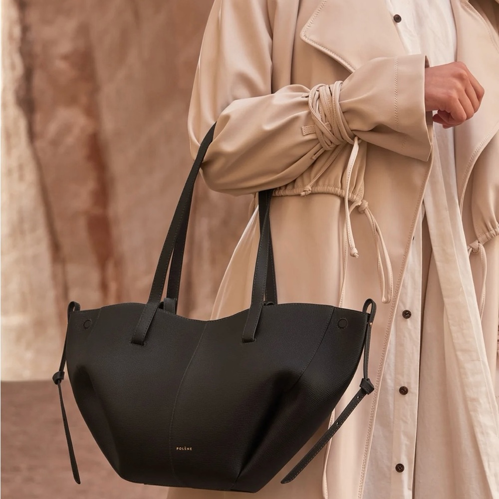 Polène Black Mini Cyme Leather Tote - Picture 8 of 9
